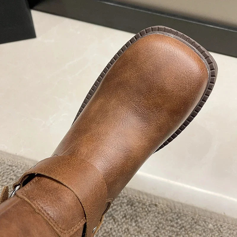 Bottine <br> Cuir Marron
