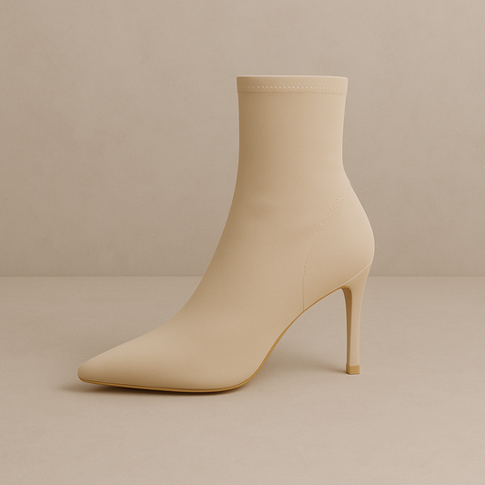 Bottines <br> Beige à Talon