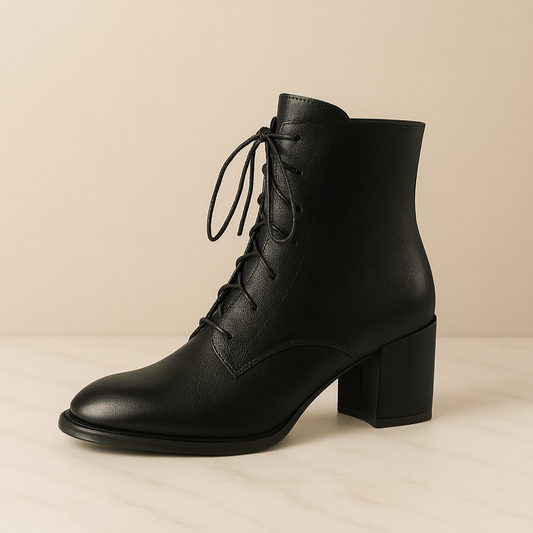 Bottine Femme <br> Noir Lacets
