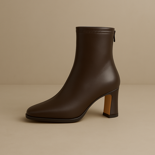 Bottines <br> Marron à Talon